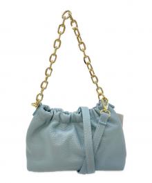 M ROSE（エムローズ）の古着「レザーポシェット/ショルダーバッグ」｜スカイブルー