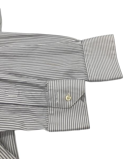 BROOKS BROTHERS（ブルックスブラザーズ）BROOKS BROTHERS (ブルックスブラザーズ) 【古着】makersストライプシャツ 長袖シャツ ボタンシャツ　USA製 グレー×ホワイト サイズ:実寸参照の古着・服飾アイテム