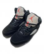 NIKEナイキ）の古着「Air Jordan 5 Retro OG　エアジョーダン5  レトロ　ジャンプマン　バスケットボールシューズ　バッシュ　ファイヤーレッド　メタリックシルバー」｜ブラック