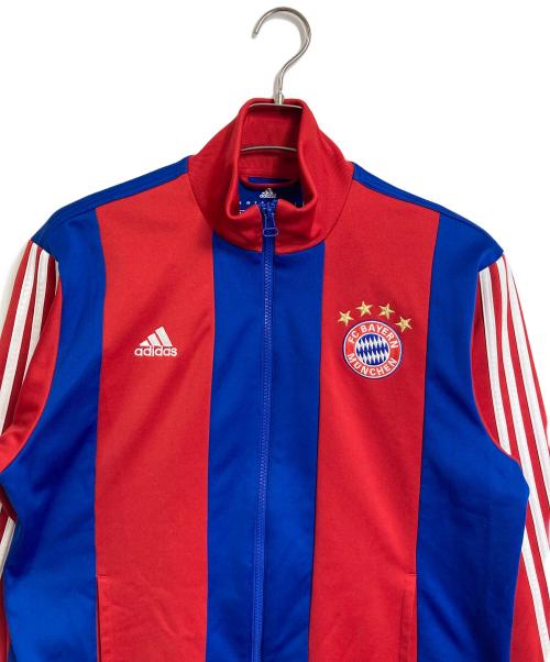 adidas（アディダス）adidas (アディダス) FC BAYERN MUNCHEN FCバイエルン・ミュンヘン トラックジャケット ジップジャケット　 レッド×ブルーの古着・服飾アイテム