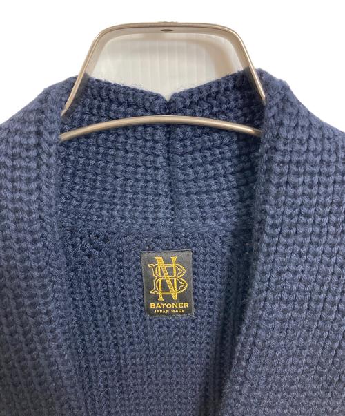 BATONER（バトナ―）BATONER (バトナ―) 片畦ショールカーディガン　カーディガン ネイビー サイズ:2の古着・服飾アイテム