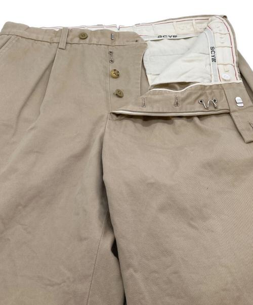 SCYE（サイ）SCYE (サイ) ダブルスラックス　チノパン　コットンパンツ ベージュ サイズ:36の古着・服飾アイテム