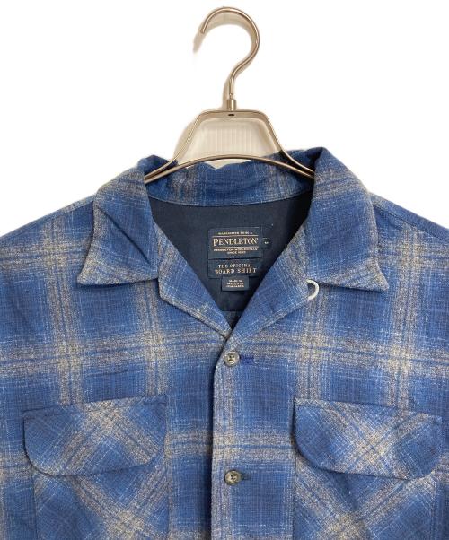 PENDLETON（ペンドルトン）PENDLETON (ペンドルトン) オンブレチェック オリジナルボードシャツ　チェックシャツ　長袖シャツ　ウールシャツ　メキシコ製 ネイビー サイズ:Mの古着・服飾アイテム