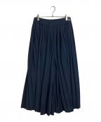 FRED PERRYフレッドペリー）の古着「プリーツパンツ ワイドパンツ イージーパンツ ロゴ刺繍」｜ネイビー