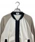 LANVIN en Bleu (ランバンオンブルー) トリムカラーサテンブルゾン ホワイト×ベージュ サイズ:S：4500円
