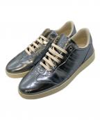 Salvatore Ferragamoサルヴァトーレ フェラガモ）の古着「サイドロゴローカットスニーカー レースアップスニーカー」｜メタリックシルバー