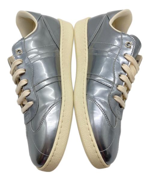 Salvatore Ferragamo（サルヴァトーレ フェラガモ）Salvatore Ferragamo (サルヴァトーレ フェラガモ) サイドロゴローカットスニーカー レースアップスニーカー メタリックシルバー サイズ:8 Mの古着・服飾アイテム