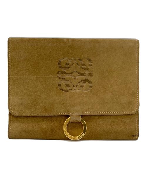 LOEWE（ロエベ）LOEWE (ロエベ) 三つ折り財布/アナグラムスエード ブラウン サイズ:実寸参照の古着・服飾アイテム
