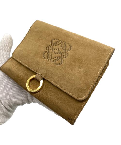 LOEWE（ロエベ）LOEWE (ロエベ) 三つ折り財布/アナグラムスエード ブラウン サイズ:実寸参照の古着・服飾アイテム