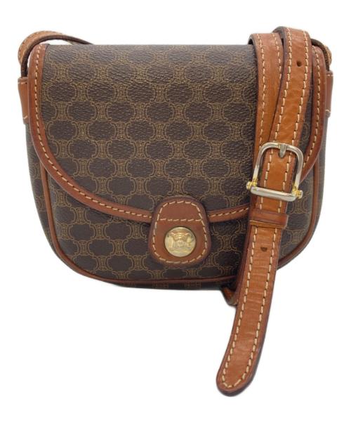 CELINE（セリーヌ）CELINE (セリーヌ) マカダム柄ミニショルダーバッグ ポシェット ブラウン サイズ:実寸参照の古着・服飾アイテム