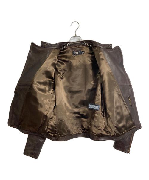RRL（ダブルアールエル）RRL (ダブルアール) アビエイター ベインズ カーフレザー ライダースジャケット ブラウン サイズ:Mの古着・服飾アイテム