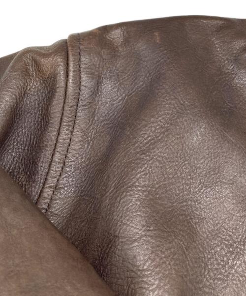 RRL（ダブルアールエル）RRL (ダブルアール) アビエイター ベインズ カーフレザー ライダースジャケット ブラウン サイズ:Mの古着・服飾アイテム