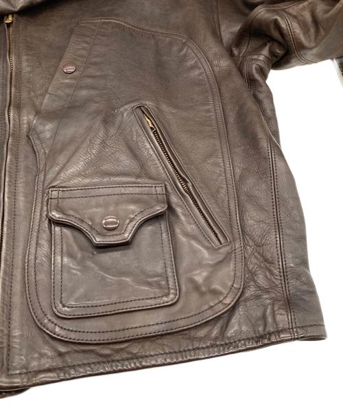 RRL（ダブルアールエル）RRL (ダブルアール) アビエイター ベインズ カーフレザー ライダースジャケット ブラウン サイズ:Mの古着・服飾アイテム