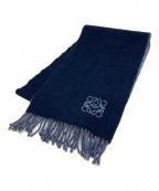 LOEWEロエベ）の古着「アナグラム刺繍カシミヤ混マフラー　」｜ブルー×ネイビー