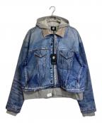 TALKING ABOUT THE ABSTRACTIONトーキング アバウト ジ アブストラクション）の古着「LAYERED PRINT PARKA　デザインパーカー」｜ブルー×グレー