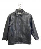 MONKEY TIMEモンキータイム）の古着「FAUX/LTR CAR COAT フェイクレザーコート　フェイクレザージャケット」｜ブラック