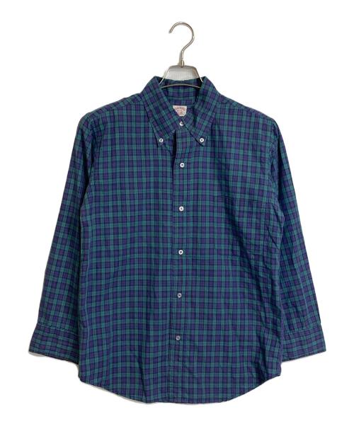 BROOKS BROTHERS（ブルックスブラザーズ）BROOKS BROTHERS (ブルックスブラザーズ) 【古着】60’S～70’S 6ボタン ボタンダウンシャツ　６０年代　７０年代　ミニタグ グリーン×ネイビー サイズ:16 1/2-Rの古着・服飾アイテム