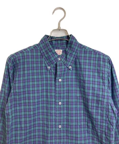 BROOKS BROTHERS（ブルックスブラザーズ）BROOKS BROTHERS (ブルックスブラザーズ) 【古着】60’S～70’S 6ボタン ボタンダウンシャツ　６０年代　７０年代　ミニタグ グリーン×ネイビー サイズ:16 1/2-Rの古着・服飾アイテム