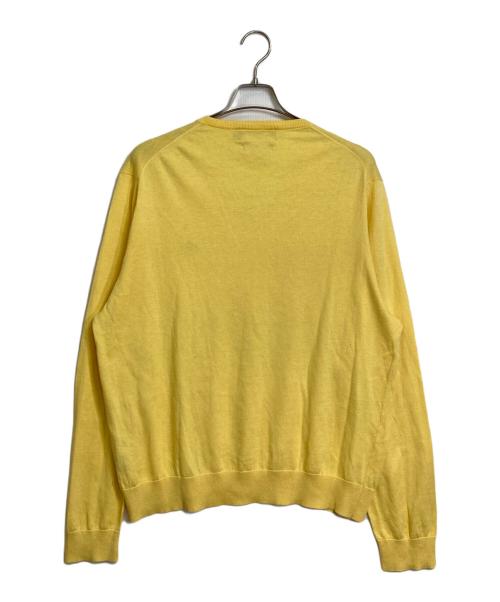 POLO RALPH LAUREN（ポロ・ラルフローレン）POLO RALPH LAUREN (ポロ・ラルフローレン) コットンシルクカシミャ混Vネックニット イエロー サイズ:XLの古着・服飾アイテム