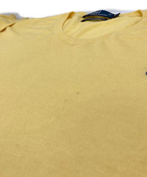 POLO RALPH LAUREN（ポロ・ラルフローレン）POLO RALPH LAUREN (ポロ・ラルフローレン) コットンシルクカシミャ混Vネックニット イエロー サイズ:XLの古着・服飾アイテム