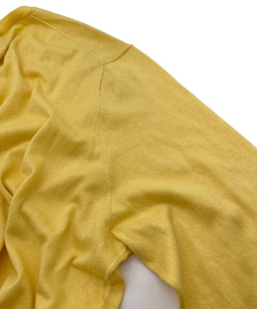POLO RALPH LAUREN（ポロ・ラルフローレン）POLO RALPH LAUREN (ポロ・ラルフローレン) コットンシルクカシミャ混Vネックニット イエロー サイズ:XLの古着・服飾アイテム