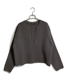 Sea Room lynn（シールームリン）の古着「ハイストレッチキーネックニット」｜グレー