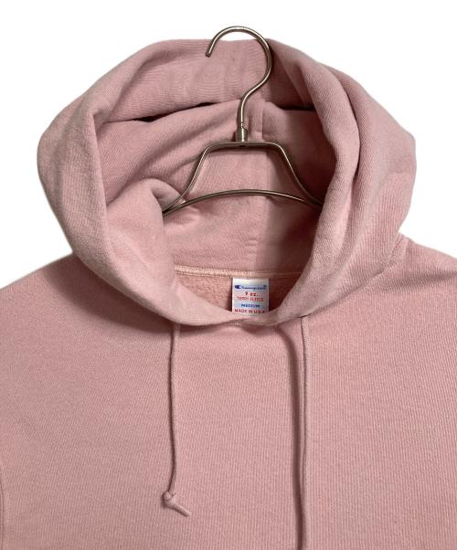 Champion（チャンピオン）Champion (チャンピオン) 9オンス テリーフリース スウェット プルオーバー パーカー　フーディ　USA製 ピンク サイズ:Mの古着・服飾アイテム