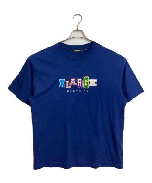 X-LARGE（エクストララージ）X-LARGE (エクストララージ) ワッペンロゴTシャツ　半袖カットソー　Tシャツ　Tee ネイビー サイズ: XLの古着・服飾アイテム