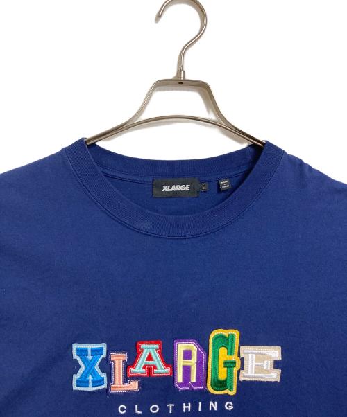 X-LARGE（エクストララージ）X-LARGE (エクストララージ) ワッペンロゴTシャツ　半袖カットソー　Tシャツ　Tee ネイビー サイズ: XLの古着・服飾アイテム