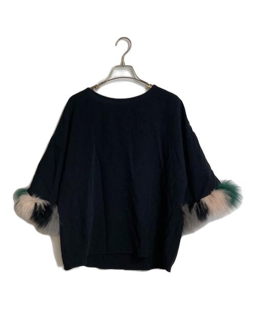 Diagram GRACE CONTINENTAL（ダイアグラム グレースコンチネンタル）Diagram GRACE CONTINENTAL (ダイアグラム グレースコンチネンタル) ファー付ブラウス ブラック サイズ:Sの古着・服飾アイテム