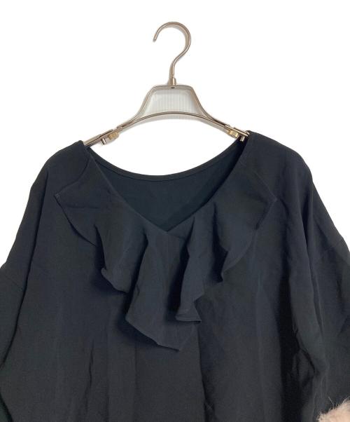 Diagram GRACE CONTINENTAL（ダイアグラム グレースコンチネンタル）Diagram GRACE CONTINENTAL (ダイアグラム グレースコンチネンタル) ファー付ブラウス ブラック サイズ:Sの古着・服飾アイテム