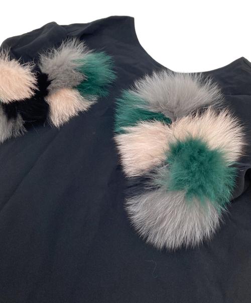 Diagram GRACE CONTINENTAL（ダイアグラム グレースコンチネンタル）Diagram GRACE CONTINENTAL (ダイアグラム グレースコンチネンタル) ファー付ブラウス ブラック サイズ:Sの古着・服飾アイテム