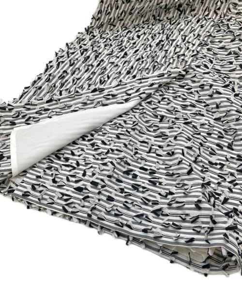 GRACE CONTINENTAL（（グレースコンチネンタル）GRACE CONTINENTAL (グレースコンチネンタル) ボーダーカットジャガードスカート　デザインスカート ホワイト×ブラック サイズ:Mの古着・服飾アイテム