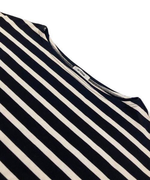 INTERIM（インテリム）INTERIM (インテリム) バスクシャツ ホワイト×ブラック サイズ:5の古着・服飾アイテム