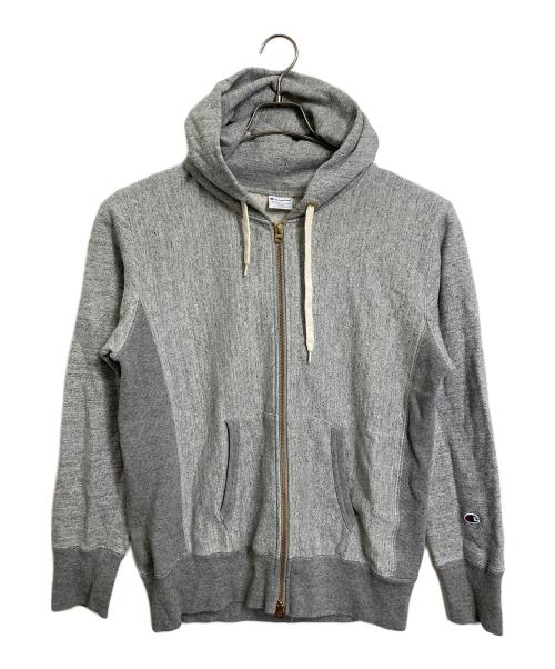 Champion（チャンピオン）Champion (チャンピオン) リバースウィーブフルジップスウェットパーカー　フーディ　ダブルジップ グレー サイズ:Lの古着・服飾アイテム