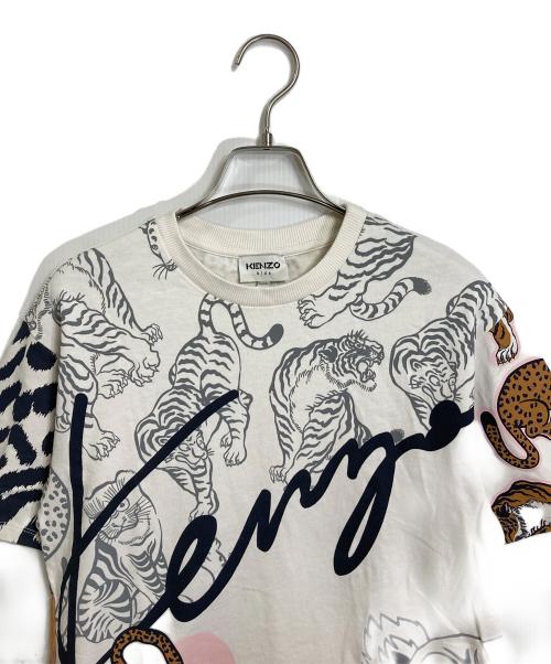 KENZO（ケンゾー）KENZO (ケンゾー) 半袖カットソー ロゴTシャツ レオパード柄 ホワイト サイズ:152の古着・服飾アイテム