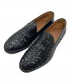 ESTNATION×IL MOCASSINOエストネーション×イルモカシーノ）の古着「イントレチャートレザーシューズ」｜ブラック