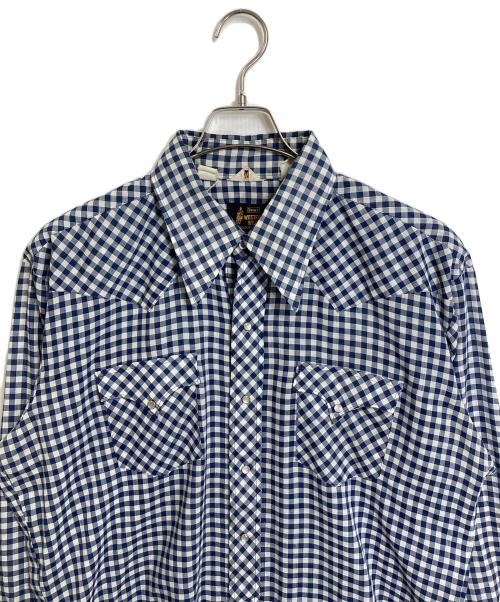 Sears（シアーズ）Sears (シアーズ) 【古着】70’sウエスタンシャツ ネイビー×ホワイト サイズ:XLの古着・服飾アイテム