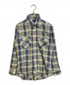 J.C.PENNYジェーシーペニー）の古着「【古着】ヴィンテージチェックシャツ」｜イエロー×ネイビー