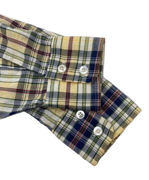 J.C.PENNY（ジェーシーペニー）J.C.PENNY (J.C.ペニー) 【古着】ヴィンテージチェックシャツ イエロー×ネイビー サイズ:Mの古着・服飾アイテム