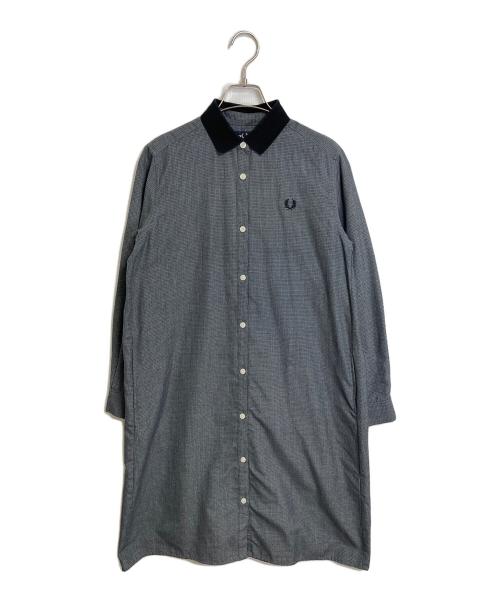 FRED PERRY（フレッドペリー）FRED PERRY (フレッドペリー) CONTRAST COLLAR SHIRT DRESS グレー サイズ:UK8の古着・服飾アイテム