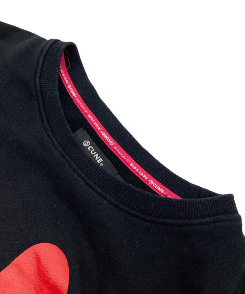 CUNE（キューン）CUNE (キューン) ウサギプリントスウェットワンピース　オーバーサイズ ブラック×レッドの古着・服飾アイテム