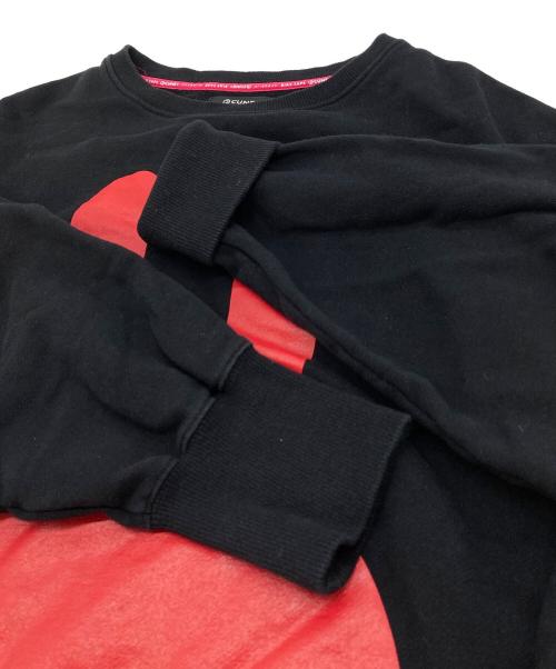 CUNE（キューン）CUNE (キューン) ウサギプリントスウェットワンピース　オーバーサイズ ブラック×レッドの古着・服飾アイテム