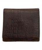 COMME des GARCONS HOMME PLUSコムデギャルソンオムプリュス）の古着「クロコ型押し2つ折り財布　レザー財布」｜ブラウン