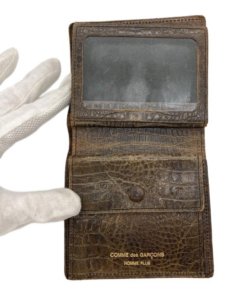 COMME des GARCONS HOMME PLUS（コムデギャルソンオムプリュス）COMME des GARCONS HOMME PLUS (コムデギャルソンオムプリュス) クロコ型押し2つ折り財布　レザー財布 ブラウン サイズ:実寸参照の古着・服飾アイテム