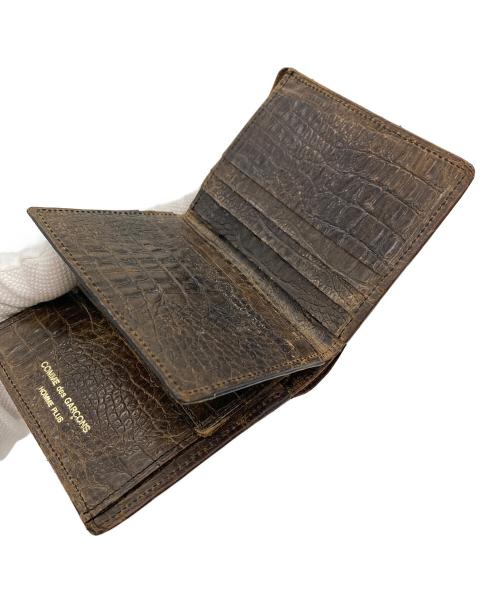 COMME des GARCONS HOMME PLUS（コムデギャルソンオムプリュス）COMME des GARCONS HOMME PLUS (コムデギャルソンオムプリュス) クロコ型押し2つ折り財布　レザー財布 ブラウン サイズ:実寸参照の古着・服飾アイテム