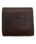 COMME des GARCONS HOMME PLUS (コムデギャルソンオムプリュス) クロコ型押し2つ折り財布　レザー財布 ブラウン サイズ:実寸参照：7000円