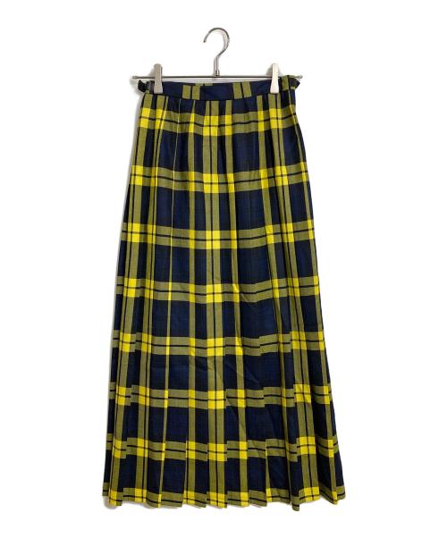 O'NEIL OF DUBLIN（オニールオブダブリン）O'NEIL OF DUBLIN (オニールオブダブリン) チェックラップスカート イエロー×ネイビー サイズ:Sの古着・服飾アイテム