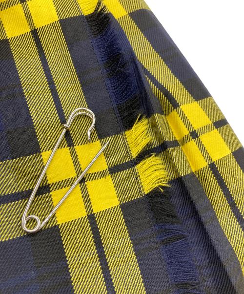 O'NEIL OF DUBLIN（オニールオブダブリン）O'NEIL OF DUBLIN (オニールオブダブリン) チェックラップスカート イエロー×ネイビー サイズ:Sの古着・服飾アイテム