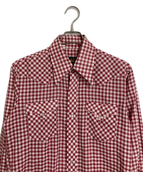 Sears（シアーズ）Sears (シアーズ) 【古着】60’S～70’Sウエスタンシャツ　60年代　70年代 レッド×ホワイト サイズ:実寸参照の古着・服飾アイテム
